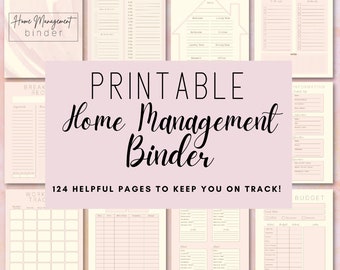 Print at Home Home Management Planner, Binder for Home Owners, Finances, Important Information, Meal Planning, Pet Care, Digital Download