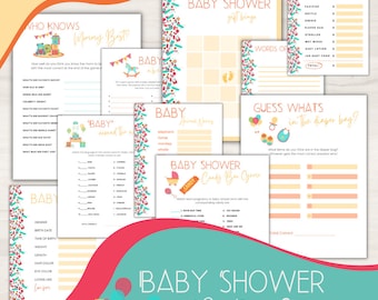 Print at Home Gender Neutral Theme Baby Shower Games,  Activities for Baby Shower, Mom to Be Games, Funny Games,  DIY Baby Shower Activities