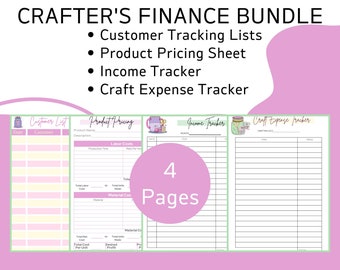 Print at Home Craft Income and Expense Planner Journal for Customer Tracking, Craft Price Tracking, Product Pricing Sheets, Digital Download