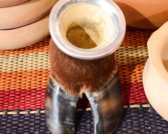 Cow Hoof Mate Cup and Straw, Rustic Mate, yerba mate, mate gourd, mate cup and straw for drinking yerba mate