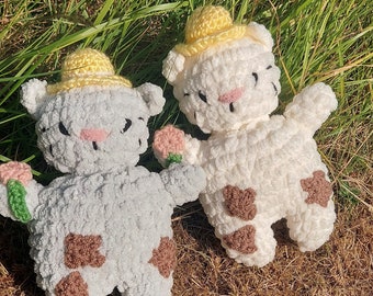 Gardener Kitty Plushie Crochet Handmade