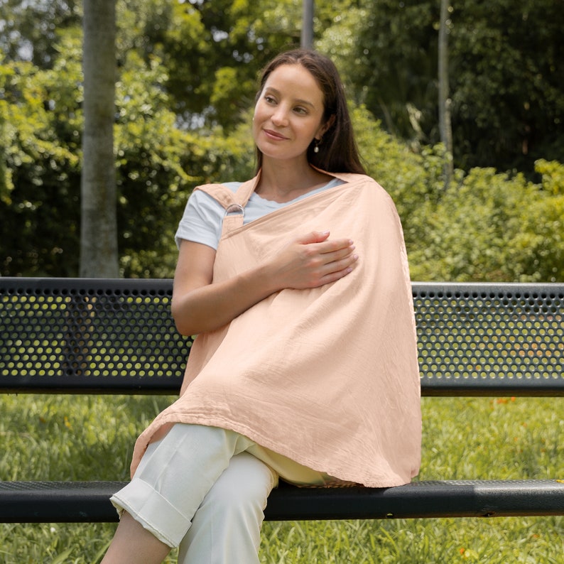 Muslin Nursing Cover For Baby Breastfeeding, Cotton Breastfeeding Cover For Mom By Comfy Cubs image 8