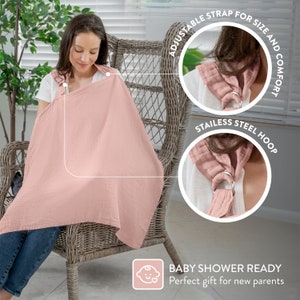 Muslin Nursing Cover For Baby Breastfeeding, Cotton Breastfeeding Cover For Mom By Comfy Cubs Lace Pink