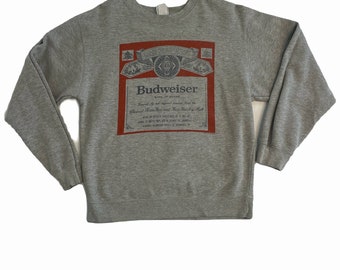 90s Budweiser Crewneck Pullover/ Budweiser Crewneck/ Beer