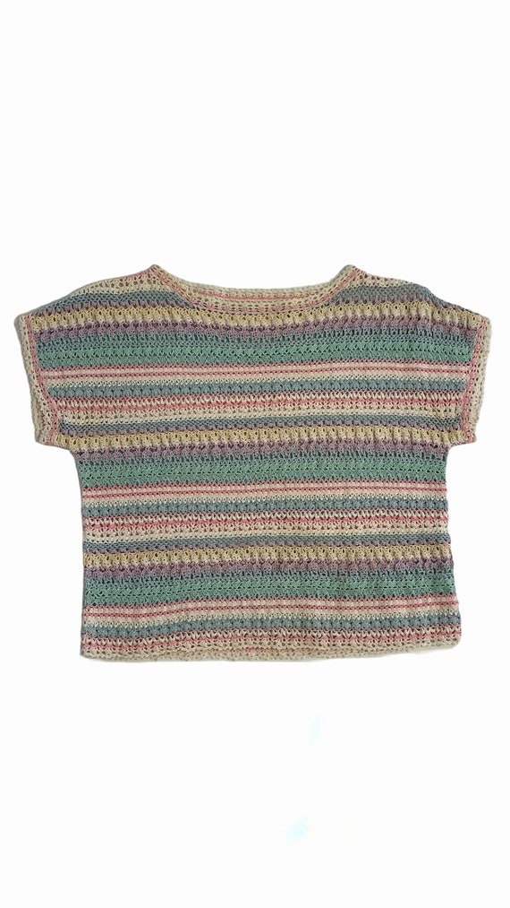 1970’s Pastel Crochet Crop Top