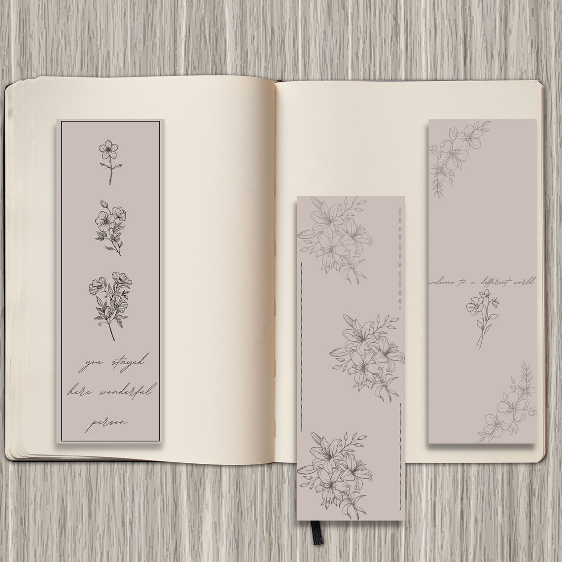 Printable Bookmarks Template Printable Bookmarks Set Minimal - Etsy
