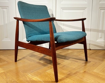 Petit fauteuil Finn Juhl modèle 138 France & Son Danemark salon vert teck Kvadrat Fauteuils Kvadrat Mobilier scandinave moderne du milieu du siècle Danemark