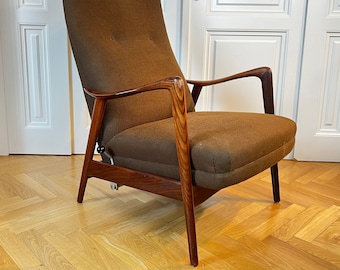 Ingmar Relling for Westnofa adjustable lounge chair Armchair teak mid century modern Vintage Scandinavian furniture Denmark rosewood Norway
