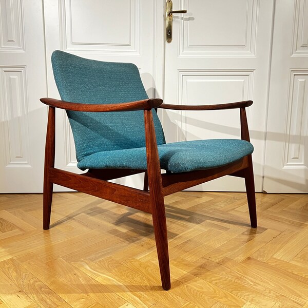 Finn Juhl Model 138 Easy Chair France & Son Denmark teak green lounge Kvadrat Armchairs mid century modern Scandinavian furniture Denmark