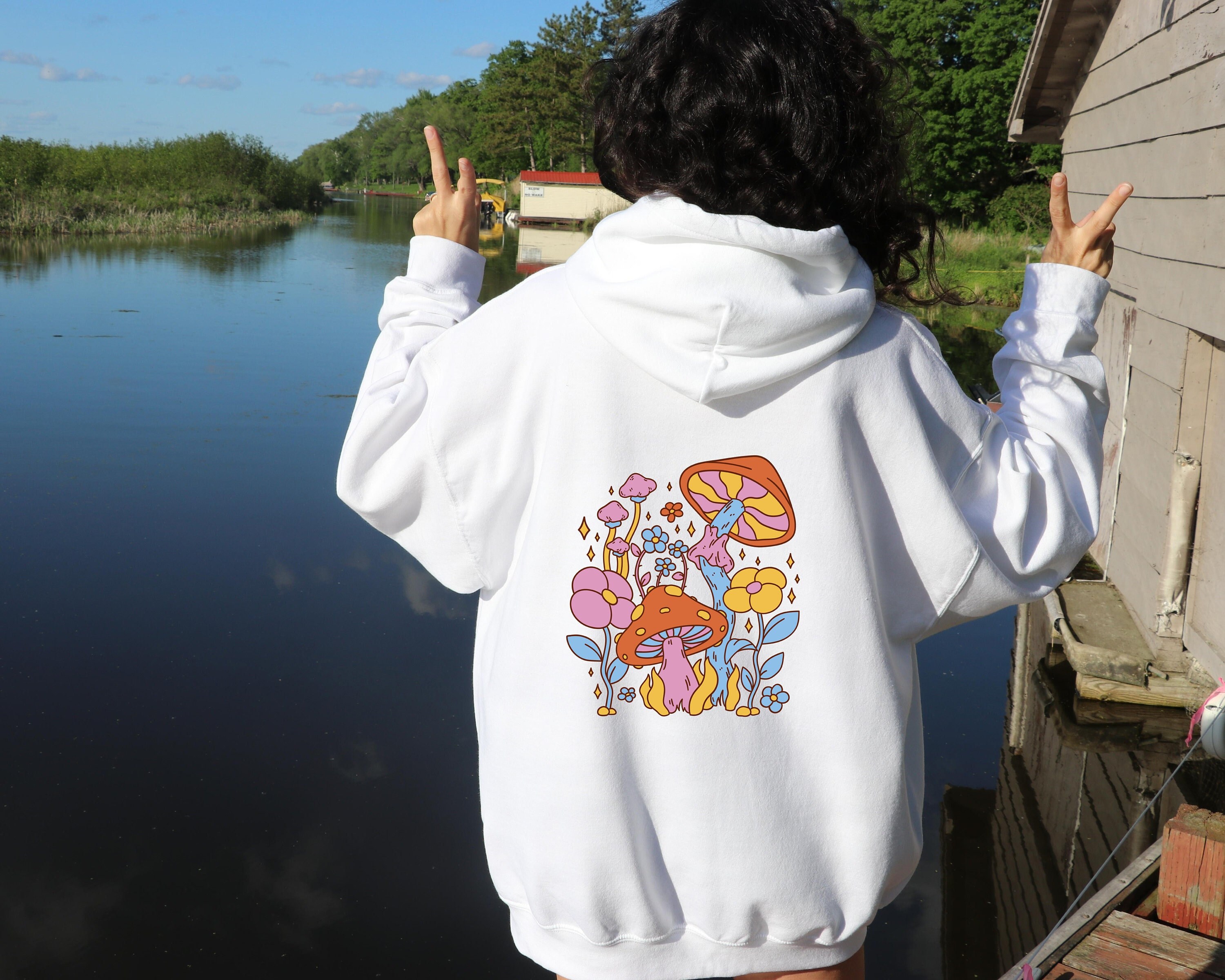 Trippy Mushroom Hoodie Groovy Mushroom Hoodies Plant Hoodie sold