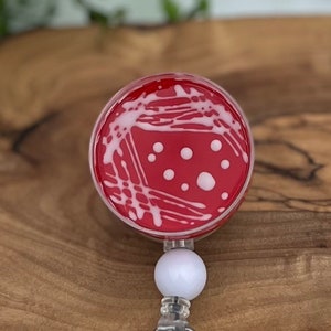 Badge Reel Microbiology Badge Reel Science ID Holder Scientist Badge Reel Petri Dish Bacteria Agar Streak Plate gift for scientist
