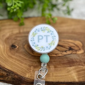Badge Reel Physical Therapist ID holder badge clip physical therapy PT badge reel gift for physical therapist student medical therapy PT