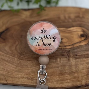 Scripture Badge Reel, Christian ID Work tag Positive Badge Reel, Nurse Badge Reel, Teacher Badge Reel, Gift for Christian, Gift for Coworker