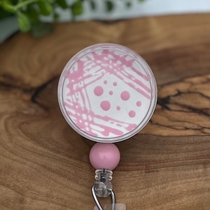 Badge Reel Microbiology Badge Reel Science Badge Reel ID Holder Scientist Badge  Petri Dish Bacteria Agar Streak Plate gift for scientist