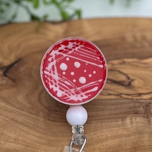 Badge Reel Microbiology Badge Reel Science ID Holder Scientist Badge Reel Petri Dish Bacteria Agar Streak Plate gift for scientist