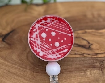Microbiology Badge Reel: Agar Petri Dish, Science ID Holder