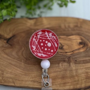 Badge Reel Microbiology Badge Reel Science ID Holder Scientist Badge Reel Petri Dish Bacteria Agar Streak Plate gift for scientist