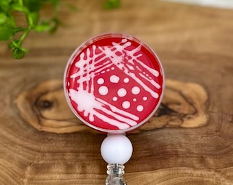 Microbiology Badge Reel, Agar Petri Dish Science ID Holder