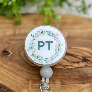 Badge Reel Physical Therapist ID holder badge clip physical therapy PT badge reel gift for physical therapist student medical therapy PT
