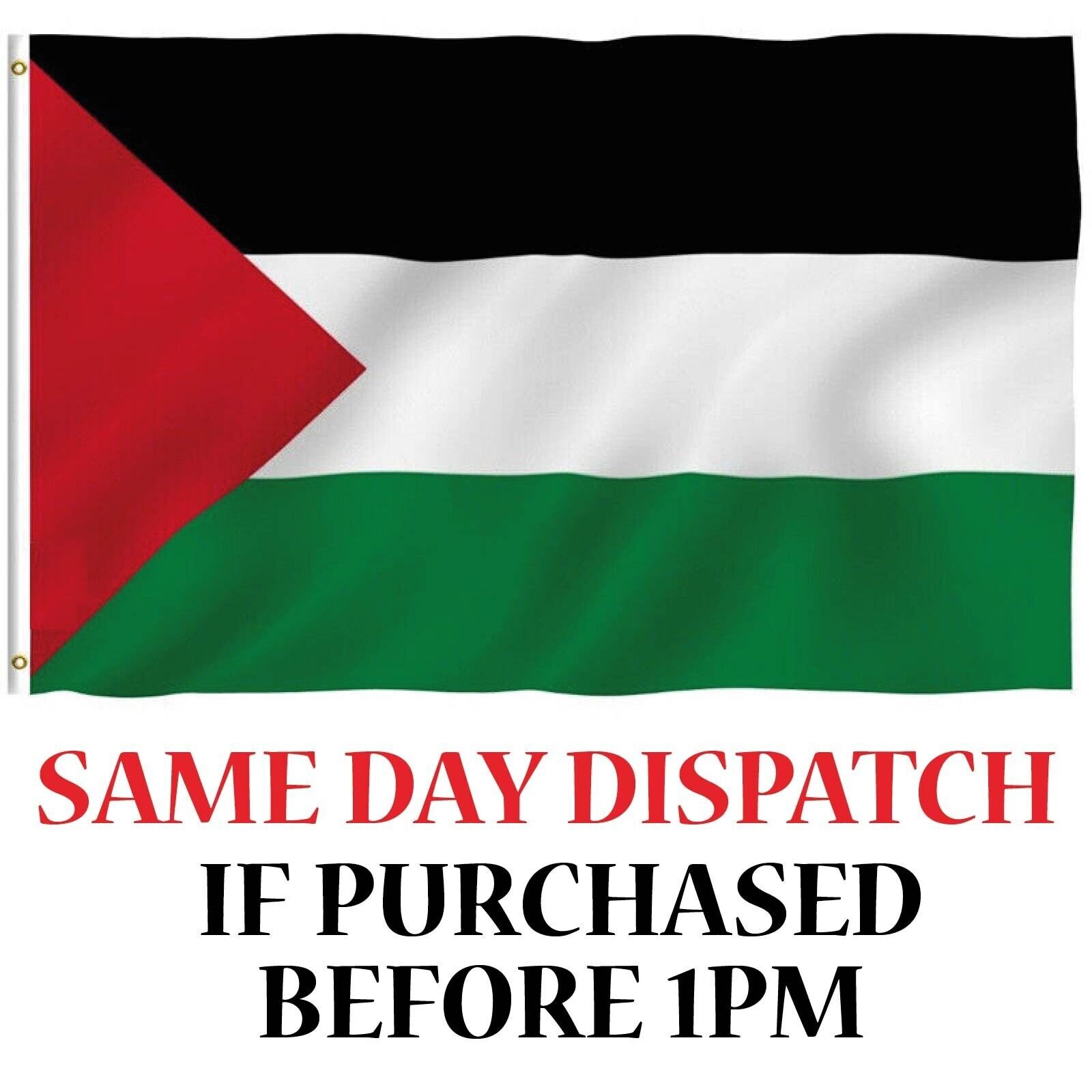 PALESTINE PALESTINIAN FLAG 5FT X 3FT Eyelets Premium Polyester Free