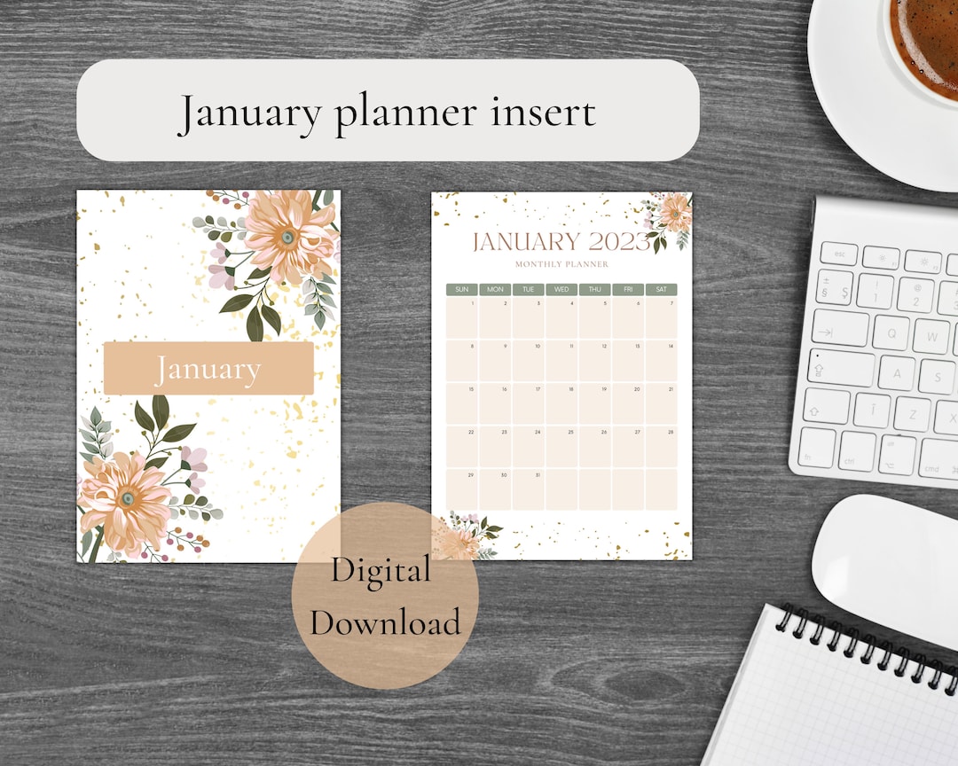 Digital Planner Inserts, Printable Planner Inserts, January