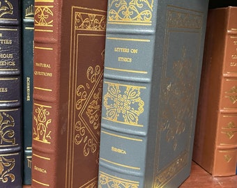 Cartas de Séneca sobre ética y cuestiones naturales, conjunto de 2 volúmenes, edición dorada encuadernada en cuero, EXCELENTE ESTADO