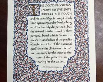 Medical Print: From Dr. Francis Weld Peabody’s Lecture – 20″ x 16″ (Unframed)