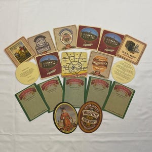 Lot of Beer Mat Coasters United Kingdom 18 BEEFEATER JOHNNIE WALKER Hops Brewery image 2