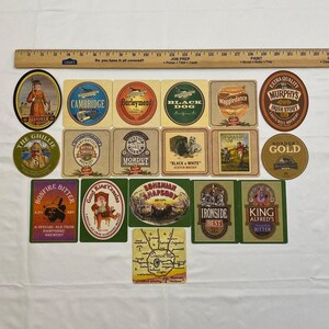 Lot of Beer Mat Coasters United Kingdom 18 BEEFEATER JOHNNIE WALKER Hops Brewery image 9