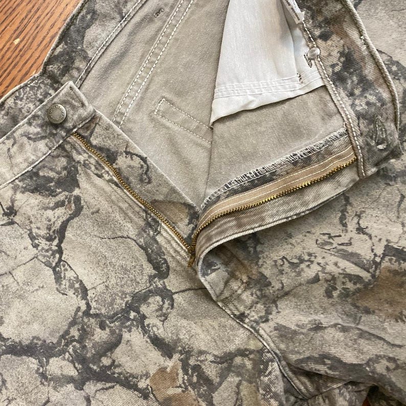 Men's Wrangler Jeans Double Knee Vintage Camo outdoor 38 Mossy Oak Break Canvas image 8