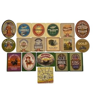 Lot of Beer Mat Coasters United Kingdom 18 BEEFEATER JOHNNIE WALKER Hops Brewery image 1