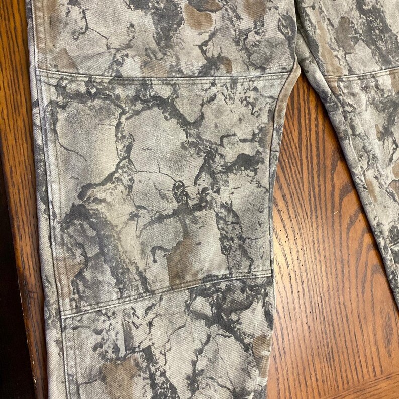 Men's Wrangler Jeans Double Knee Vintage Camo outdoor 38 Mossy Oak Break Canvas image 11