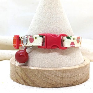 Collar Cartoon printed fruit patterns  with removable metal bell  3/8 for Cat and Mini dog Collar(Customizable)