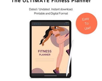 Fitness Planner, Workout Planner, Weight Loss & Wellness Journal, Digital Fitness Planner, Health Meal Self Care Tracker, Fitness Printable