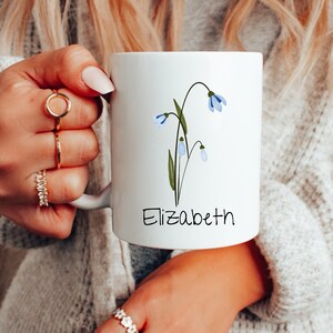 Custom Birth Month Birth Flower Mug, Birth Flower Mug, Mother&#39;s Day Gift, Personalized Birth Month Mug, Plant Lover Gift, Coffee Lover Gift