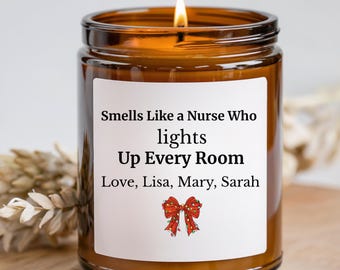 Funny Christmas Candles, Coworker Gift, Gift For Nurse Practitioner, Personalized Candles, Gift for Nurse, New Nurse Gift, RN Christmas Gift