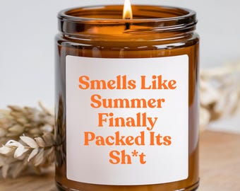 Funny Fall Candle: Personalized Sweater Weather Gift