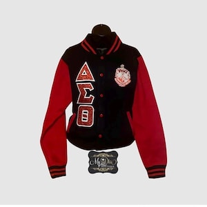 Kurtka Delta Sigma Theta Varsity Glitter – czerwona