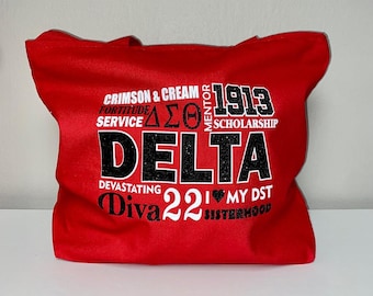 Bolsa tote Delta Terms com glitter - Vermelha