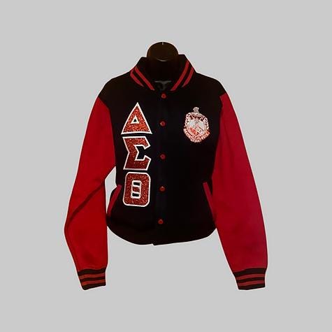 Delta Sigma Theta Varsity Glitter Jacket - Red