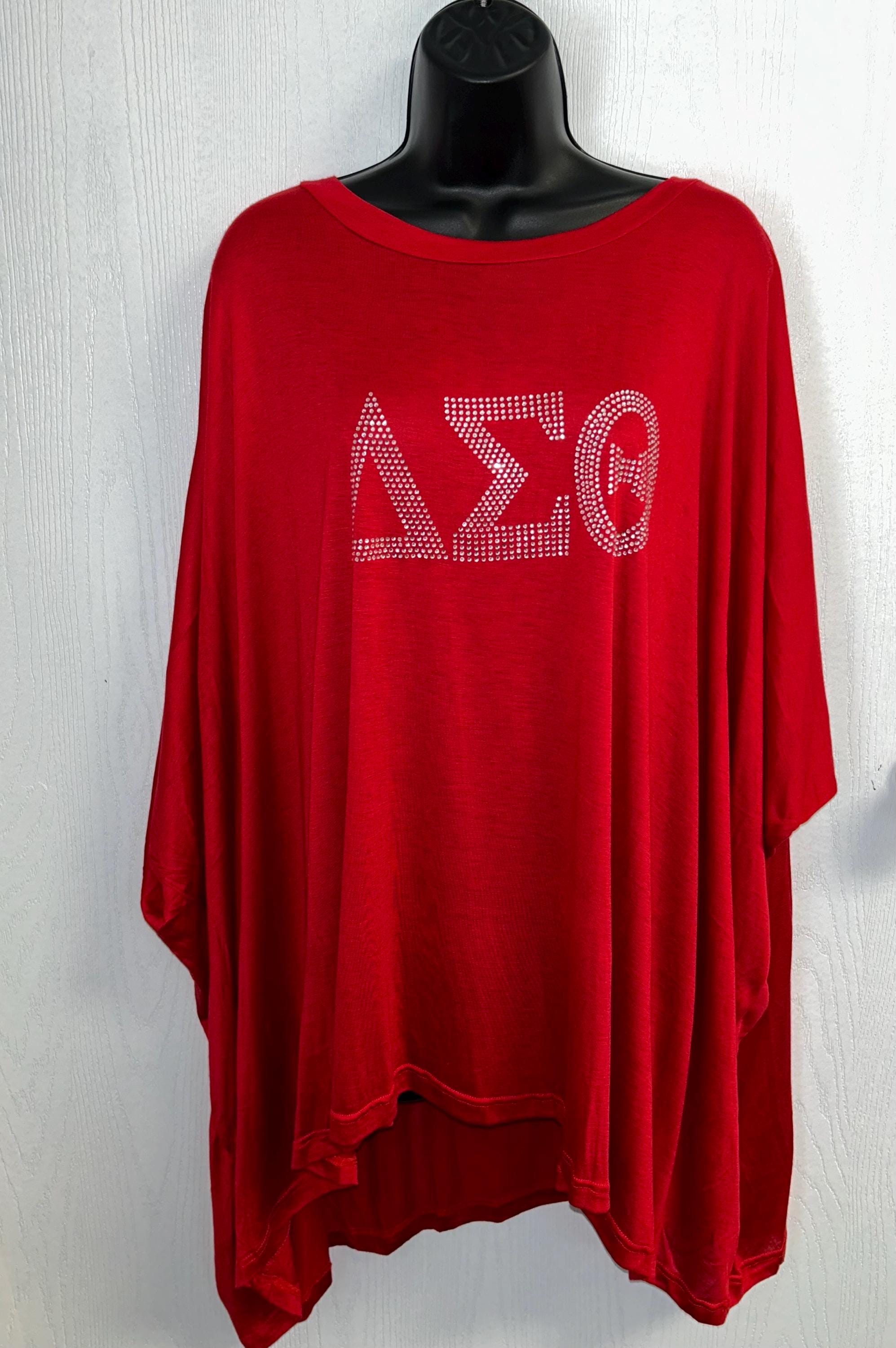 Delta Sigma Theta Rhinestone Poncho: Red Oversized Sparkle - Etsy, image size:1995x3000