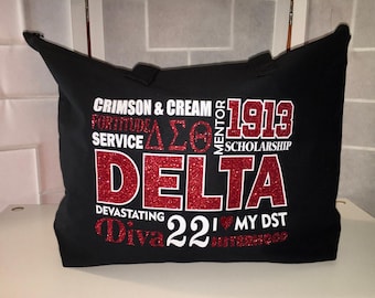 Delta Terms Glitter Tote - Black