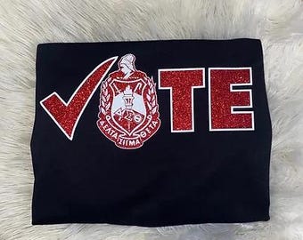 Delta Vote Glitter Tee - Black