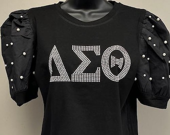 Delta Sigma Theta Pearl Top - Black