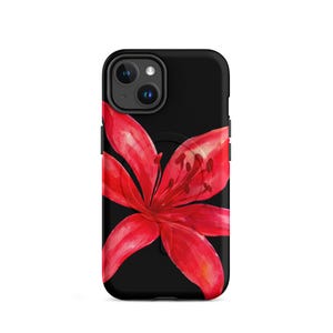 Tiger Lily Watercolor flower magsafe iphone case