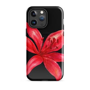 Tiger Lily Watercolor flower magsafe iphone case