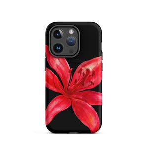 Tiger Lily Watercolor flower magsafe iphone case