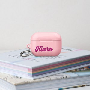Étui pour airpod avec nom personnalisé - motif bulle imprimé en 3D, housse pour capsule d&#39;air personnalisée, accessoires tendance et personnalisables