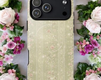 Capa MagSafe Sage Green Coquette para iPhone com Renda Romântica — Heirloom Vine