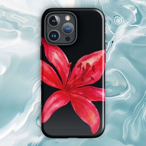 Coque iPhone Lis tigre rouge - Florale audacieuse, esthétique estivale tropicale, coque de téléphone Coquette Y2K mignonne et solide pour iPhone 11 12 13 14 15 16 Pro Max